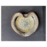 Set of 5 Handmade Heart-Shaped Glazed Ceramic Dishes