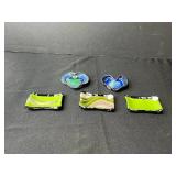 Set of 5 Decorative Glass and Ceramic Trinket Dishes