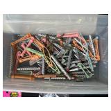 Vintage Hair Styling Accessory Collection with Curlers, Nets, Bobby Pins, and Trophy