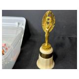 Vintage Hair Styling Accessory Collection with Curlers, Nets, Bobby Pins, and Trophy