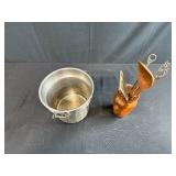 Metal Cooking Pot and Utensil Set with Ceramic Holder