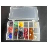 Assorted Decorative Craft Gems and Stones in Organizer Box