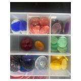 Assorted Decorative Craft Gems and Stones in Organizer Box