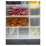 Assorted Decorative Craft Gems and Stones in Organizer Box