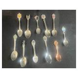 Collection of Vintage Souvenir Collector Spoons with International Motifs