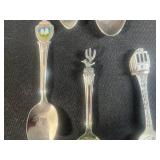 Collection of Vintage Souvenir Collector Spoons with International Motifs