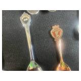 Collection of Vintage Souvenir Collector Spoons with International Motifs