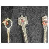 Collection of Vintage Souvenir Collector Spoons with International Motifs