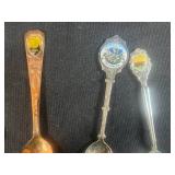 Set of 10 Collectible Souvenir Spoons with Decorative Emblems