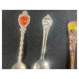 Set of 10 Collectible Souvenir Spoons with Decorative Emblems