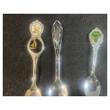 Set of 10 Collectible Souvenir Spoons with Decorative Emblems