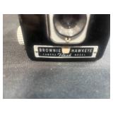 Canon PowerShot A480 and Kodak Brownie Hawkeye Cameras with Textile Pouch