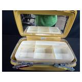 Samsonite Montbello II Yellow Train Case with Vintage Scarves Inc Vera