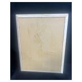 VTG Framed Nude Art, Decorative Fruit Bowl, and Wind Chimes