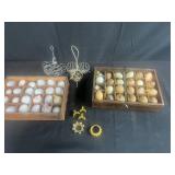 Vintage Easter Egg Collection with Boxes, Miniature Ornaments, and Egg Holders