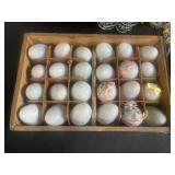 Vintage Easter Egg Collection with Boxes, Miniature Ornaments, and Egg Holders