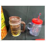 Vintage Old Dutch Potato Chip Tin (no lid), Tray, Cookie Cutters, Tumblers, and Kitchen Accessories Assortment