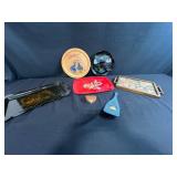 Collection of Vintage Decorative Trays, Plates, and Heart Box Assortment