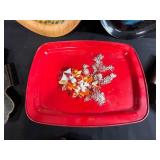 Collection of Vintage Decorative Trays, Plates, and Heart Box Assortment