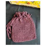 Collection of 4 Vintage Handbags Including Tooled Leather and Wicker Purse