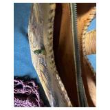 Collection of 4 Vintage Handbags Including Tooled Leather and Wicker Purse