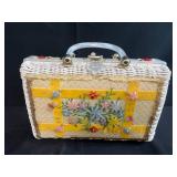 Collection of 4 Vintage Handbags Including Tooled Leather and Wicker Purse