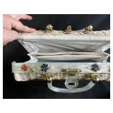 Collection of 4 Vintage Handbags Including Tooled Leather and Wicker Purse