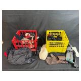 Collection of Vintage and Modern Gloves, Mittens, Hats and Winter Accessories in Crates