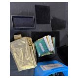 Lot of Jewelry Display Stands, Velvet Pads, and Showcase Accessories with Storage Bin