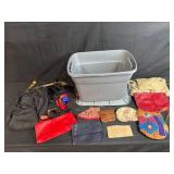 Collection of Handbags, Purses, and Wallets with Storage Tote
