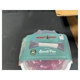 Vintage Glass Wax Christmas Stencils and Nordic Ware Bundt Pan with Cake Keeper