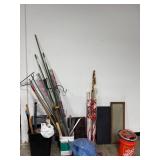 Assorted Garden Tools, Decorative Items, and Utility Supplies Collection