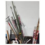 Assorted Garden Tools, Decorative Items, and Utility Supplies Collection