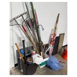 Assorted Garden Tools, Decorative Items, and Utility Supplies Collection