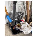 Assorted Garden Tools, Decorative Items, and Utility Supplies Collection