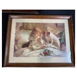 Set of 3 Framed Vintage Prints Featuring Children and Animals
