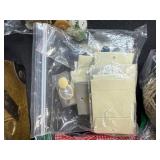 Vintage Metal Sewing Box with Notions, Buttons, Thread, and Craft Supplies