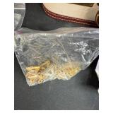 Vintage Suitcase Filled with Craft Supplies and Mixed Hardware