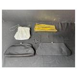 Set of Vintage Evening Clutches and Pouches - Black, Silver, Gold