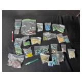 Large Mixed Lot of Glass and Acrylic Beads in Assorted Colors and Shapes