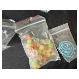 Large Mixed Lot of Glass and Acrylic Beads in Assorted Colors and Shapes