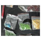 Large Mixed Lot of Glass and Acrylic Beads in Assorted Colors and Shapes