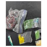 Large Mixed Lot of Glass and Acrylic Beads in Assorted Colors and Shapes