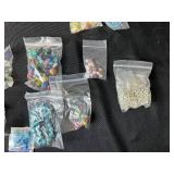 Large Mixed Lot of Glass and Acrylic Beads in Assorted Colors and Shapes