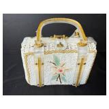 Vintage Ladies Handbag Collection with Lily-Bet Palm Beach Wicker Purse and Accessories