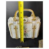 Vintage Ladies Handbag Collection with Lily-Bet Palm Beach Wicker Purse and Accessories