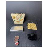 Collection of 5 Vintage Handbags and Coin Purses with Embellished and Novelty Designs