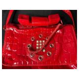 Red Faux Croc Purse with Novelty Telephone Handset Design - wiring for actual phone (untested)