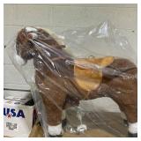 Qaba Kids Ride-on Walking Horse with Easy Rolling Wheels, Soft Huggable Body, & a Large Size for Kids 5-16 Years