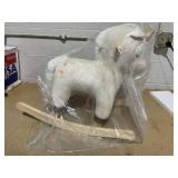 Qaba Kids Rocking Horse, Ride on Unicorn with Realistic Sounds & Wooden Base for Years 2-4, White